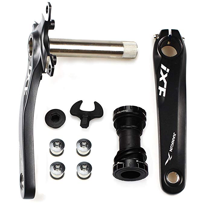 Litetop Bike Crank Arm Set Mountain Bike Crank Arm Set 175mm 104 BCD with Bottom Bracket Kit and Chainring Bolts for MTB BMX Road Bicyle, Compatible with Shimano, FSA (1 Pair)