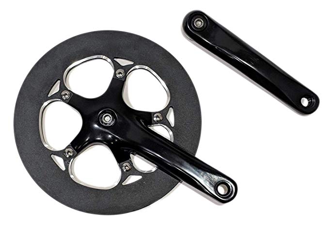 Lasco 56T Forged Crankset with 170mm Forged Arms CNC Aluminum Chaingard for Folding Bicycles