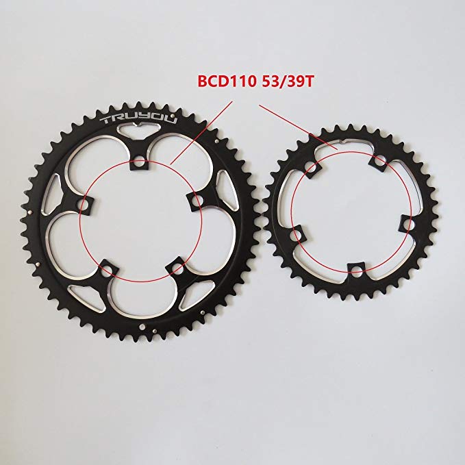 Chain Wheel 53T/39T Dual Disc PCD 110 BCD Black Chainwheel Road Bicycle Chainring Folding Bike CNC Alloy