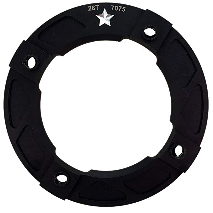 USA Made 104mm BCD SharkTooth Pro INTEGRATED Mountain Chainring and Guard fits 1/9/10/11-Speed drivetrains (28 Tooth)