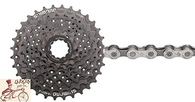 Shimano CS-HG31 Hyperglide 8 Speed 11-32T Bicycle Cassette w/ KMC X8.93 Chain