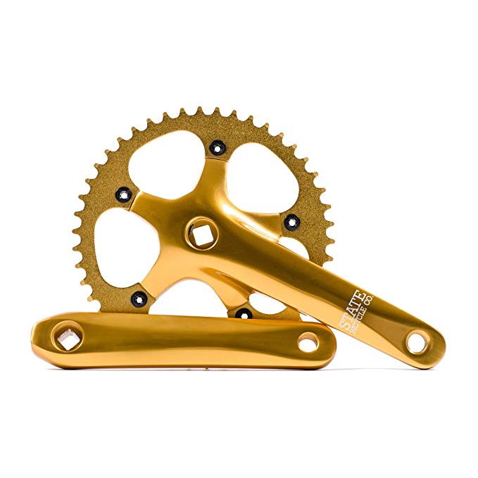 State Bicycle Co. Fixed Gear / Single Speed Bike Crankset, Lightweight Aluminum Alloy, 46T, Various Colors