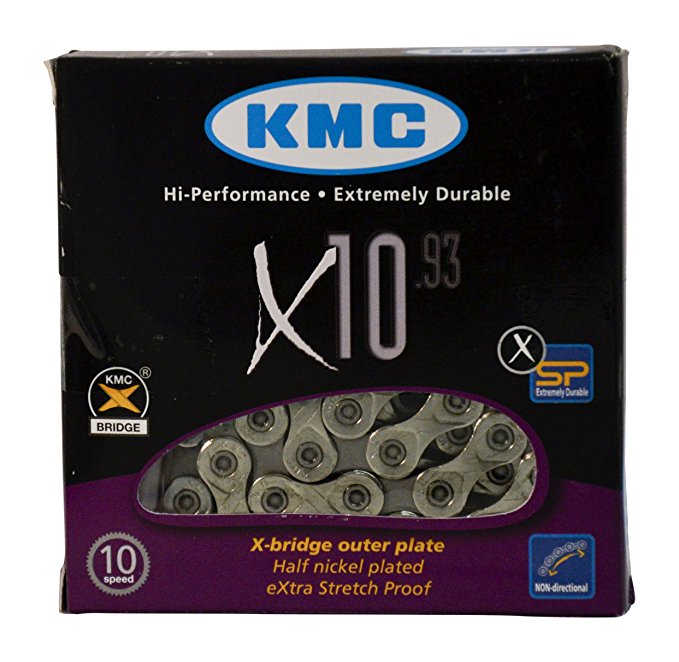 KMC X10.93, Nickel Plated 116 Link 10 Speed Chain