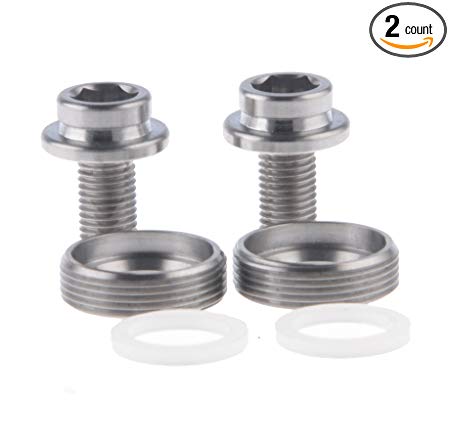 Wanyifa Titanium M8x15mm Bicycle Crank Arm Fixing Bolt with Cap For Square Taper Bottom Bracket Screws Pack of 2