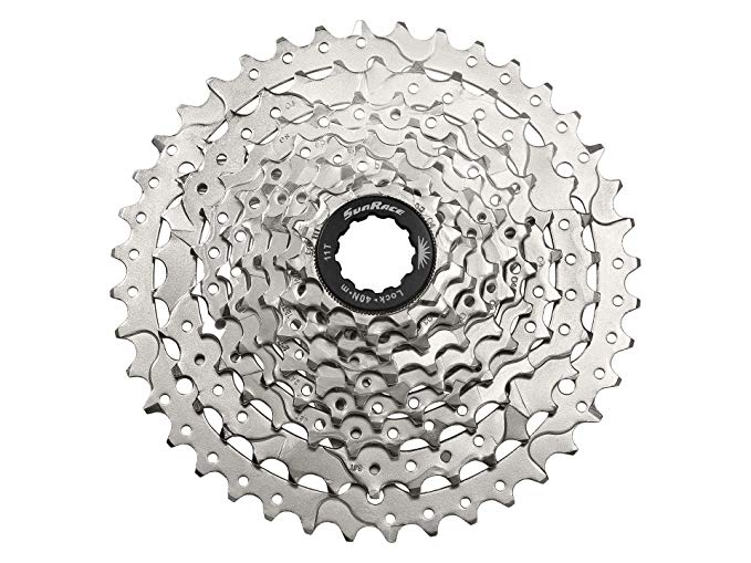 JGbike Sunrace 9 Speed 11-40T Wide Ratio MTB Cassette CSM990 with 22mm Rear derailleur Hanger Extender Link